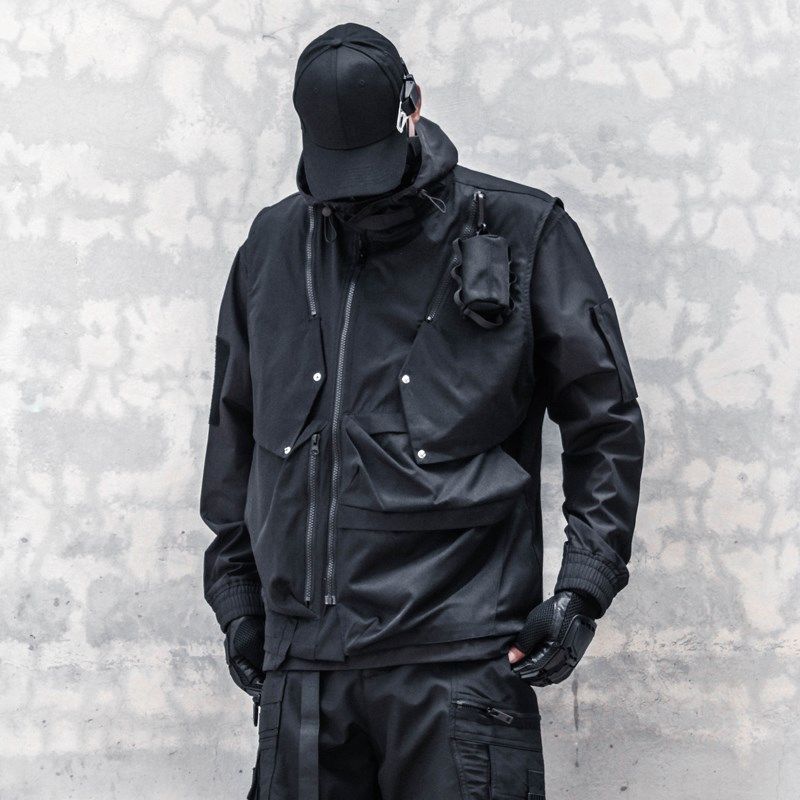 小众潮牌潮流个性拼接拉链机能工装马甲外套暗黑高街坎肩战术背心,男装,常规马甲,淘宝优惠券,粉丝福利购,淘宝优惠卷