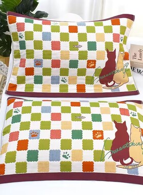 10层纱布加厚加大纯棉纱布高档欧式单人成人枕巾尺寸52X78CM