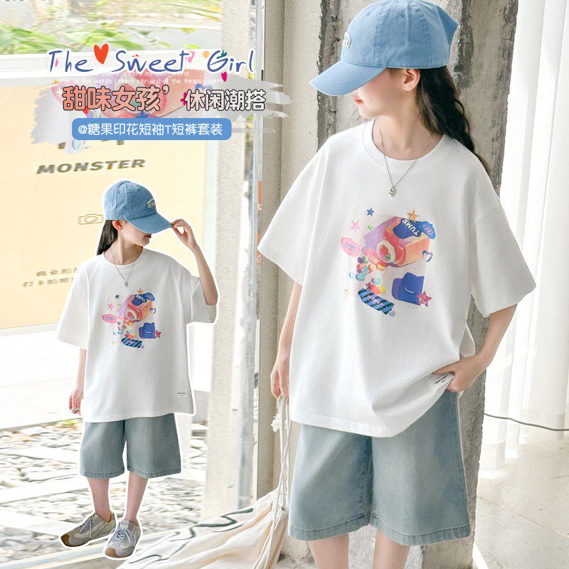 女童牛仔短裤夏装2025新款外穿儿童五分裤夏季12岁女孩大童装中裤