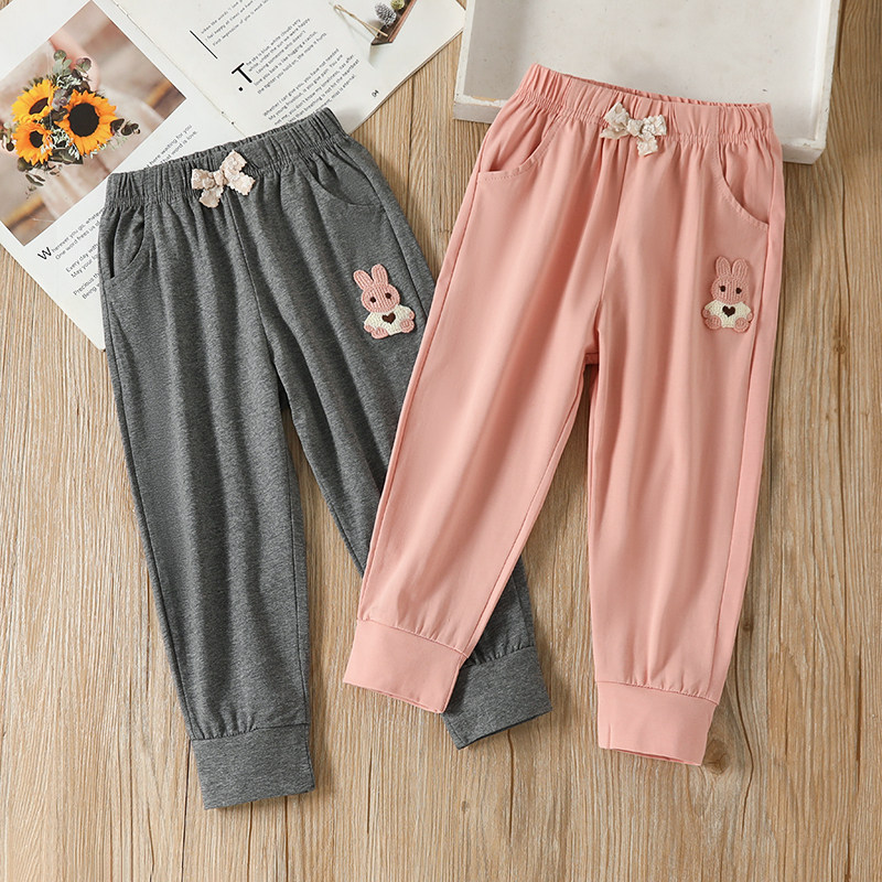 童装女童裤子夏装新款小宝宝韩版薄款百搭长裤女孩洋派卡通内搭裤