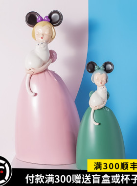 白夜童话薄云的猫艺术品软装饰品创意家居雕塑摆件女生生日礼品