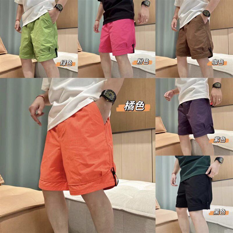 夏季男士新款糖果色多巴胺情侣款短裤时尚百搭宽松透气五分沙滩裤