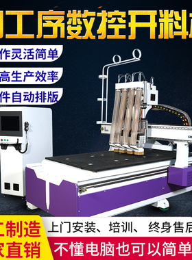 1325木工数控雕刻机全自动大型家具E拉米诺隐形下料三四工序开料