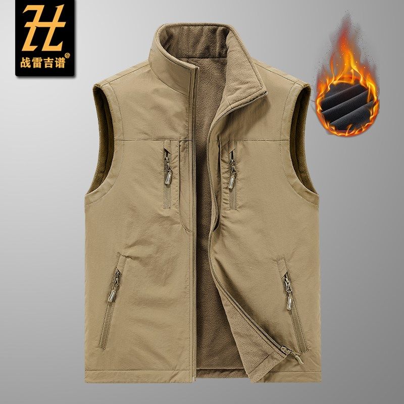 【双面穿】运动户外穿男士马夹多口袋秋冬季加绒坎肩背心马甲大码,男装,常规马甲,淘宝优惠券,粉丝福利购,淘宝优惠卷