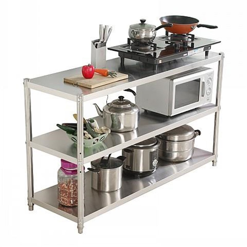 新品二层厨房置物架落地可移动带轮台面烤箱架双层微波炉架两层收