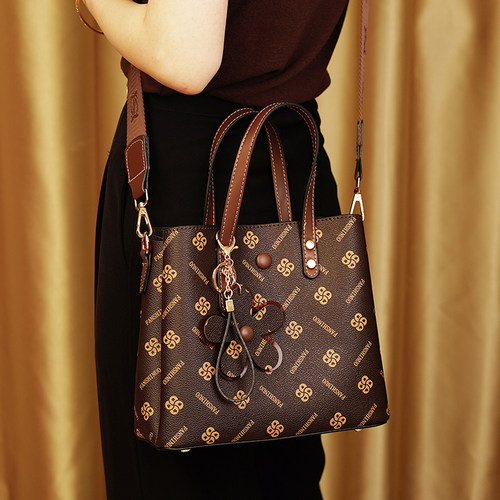 包包女包2025新款中年妈妈高级感女士手提包老花单肩斜挎包小方包