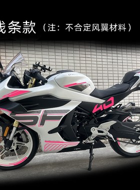适用25款春风450SR车身改色膜贴花紫色个性改装防水线条拉花配件