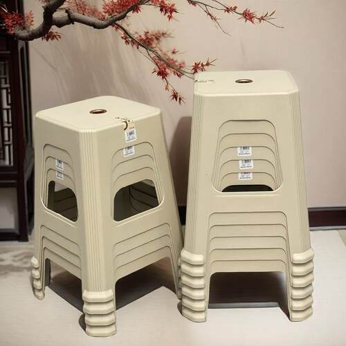 熟凳板胶塑料凳子特厚餐桌NRI椅加凳厚家用方现代简约塑料高凳叠