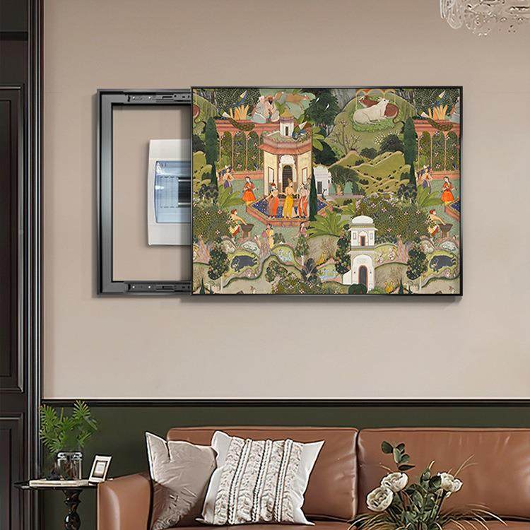 中古风电遮表箱装饰遮挡法式复古配电箱挂画电箱画轻奢弱电al2023