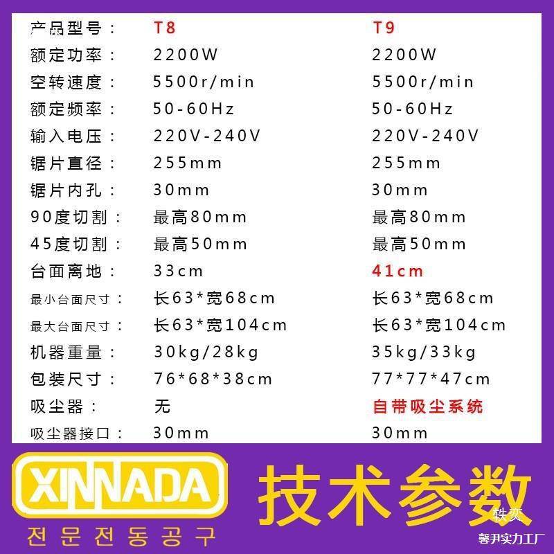 新纳达无尘锯木工台锯迷你切割机10寸多功能微型推台锯小型机