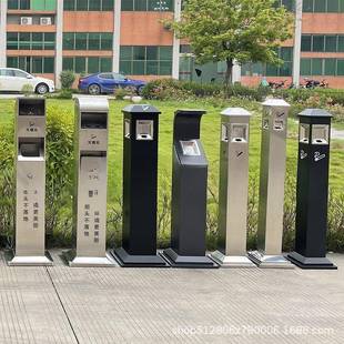 不锈灭烟柱挂墙式烟灰蒂柱户外落地烟灰缸吸烟区钢烟头烟可无品牌