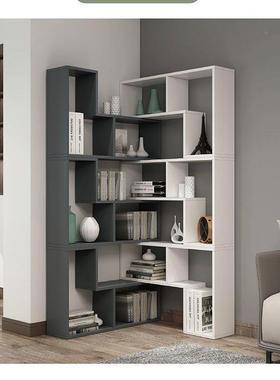 书架置物架家用客厅IPM组简约合子地架隔断卧格室书柜落书架子展