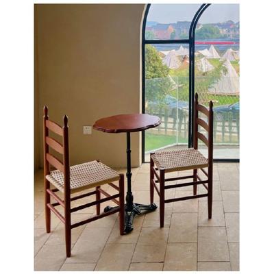 中古vintge实宿木式餐椅家用靠背化妆椅夏克椅a日民TEL绳编餐桌椅子