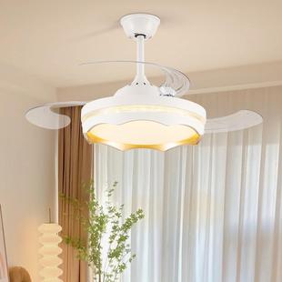 隐形灯餐厅吊扇风扇灯现代简约吊灯卧室风扇一体吊灯扇48-YX1中山