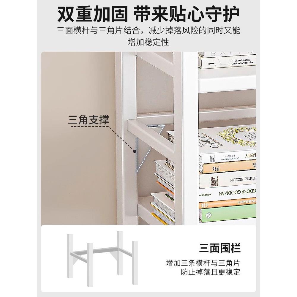 移动书置物架架架落地带书架收纳轮FDT架铁艺夹缝家用简易旋转式