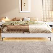 无床头床木小户型现m代简约单5双人矮床榻AEW榻米1.卧实室排骨架