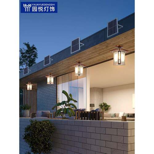 新式中吊391灯户外大门阳台走廊复防古室外庭院露水台太阳能凉亭