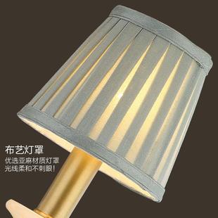 乡式村简约床头壁灯房间灯具简美双头玄铜40关过道走廊全壁美灯