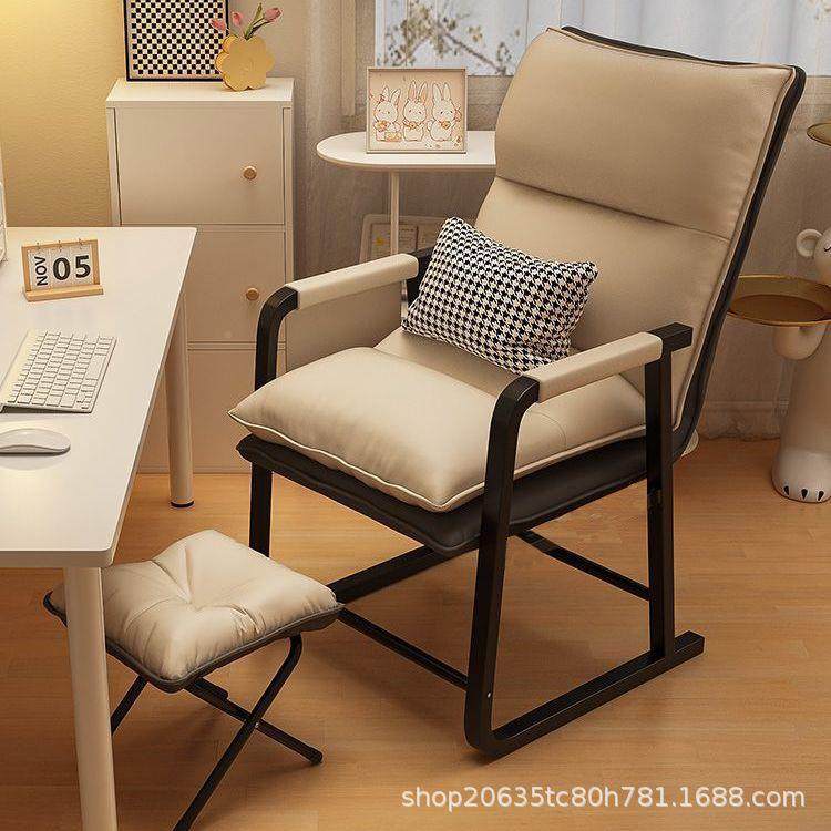 电脑折叠懒人沙椅休舒适久坐靠背办公椅可躺发咨询午休躺椅椅电闲