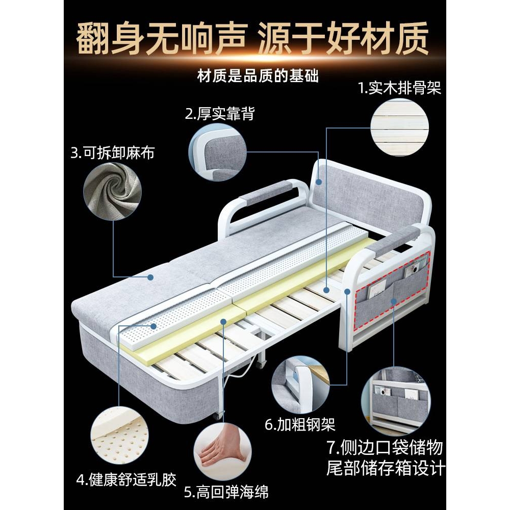 沙发床折叠两用小户型网红款客厅阳台多功能床2023新款单人伸缩床