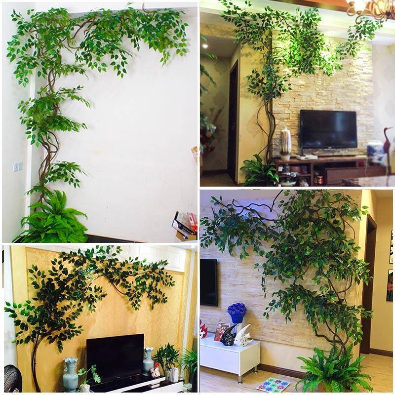 仿真植物树藤厅墙角布景榕客树叶叶管道AL-61965化藤美条枫藤蔓绿