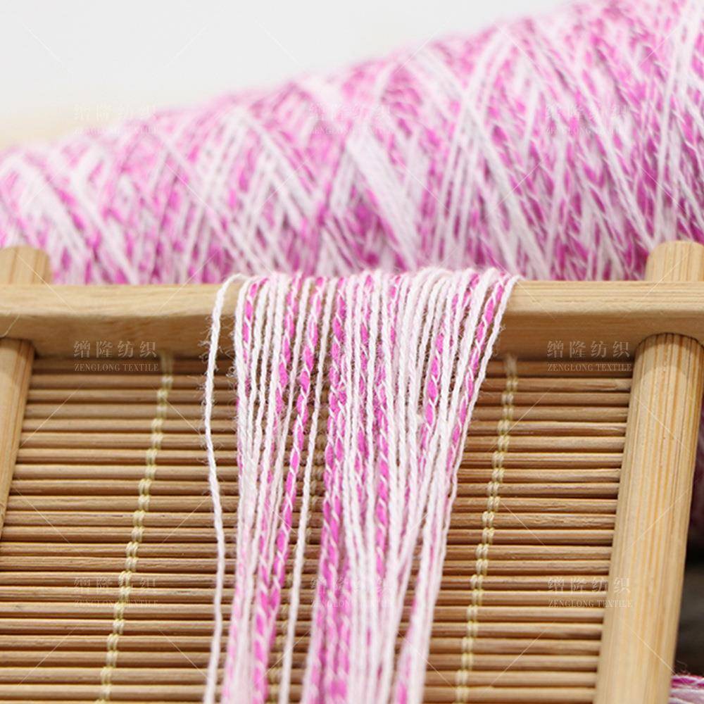 9支千纱段染包缠幻彩彩含棉纱线%毛纱纱羊毛毛料34腈纶66QQC%棉