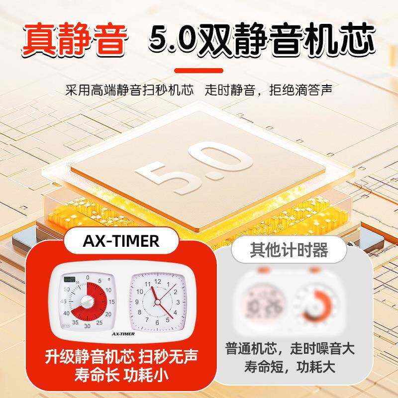 527倒儿童定闹钟静音可视化时提醒计时器学生两用学习时间自管理