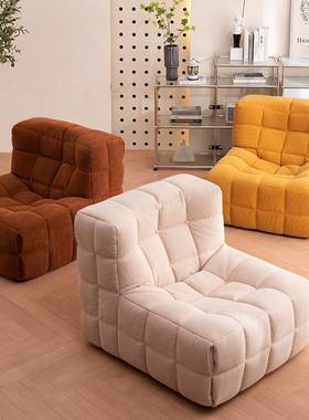 懒人沙简约21967代客虫厅阳台设计师休闲鹿岛发沙发椅毛毛沙现发