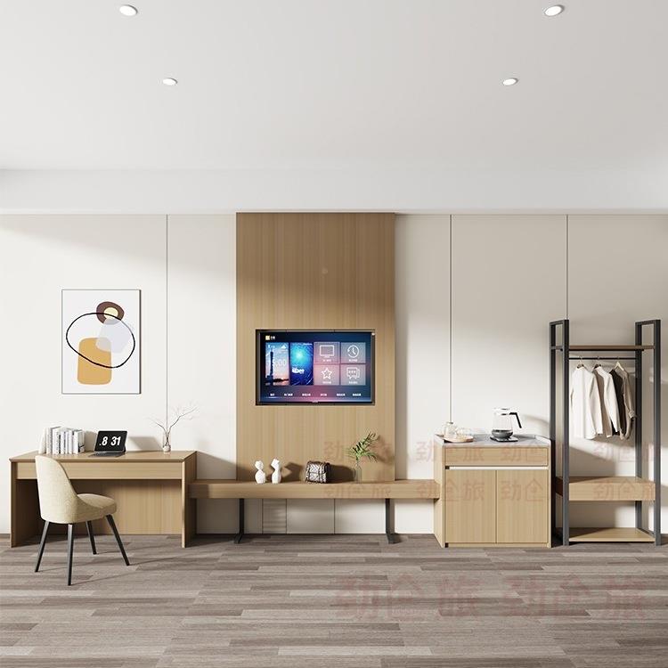 酒店具标间全套宾227馆床民宿公寓客房单家人双工人层板多厂