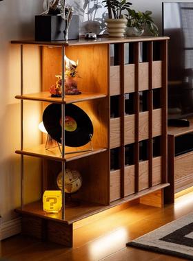 实角旺开放边樱柜木实木酒柜展示柜IIW客厅桃木餐边柜靠墙斗柜储