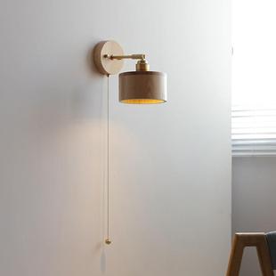 桃新款 复古胡木木全可调982节民宿客栈小众卧室床头铜拉绳原 日式