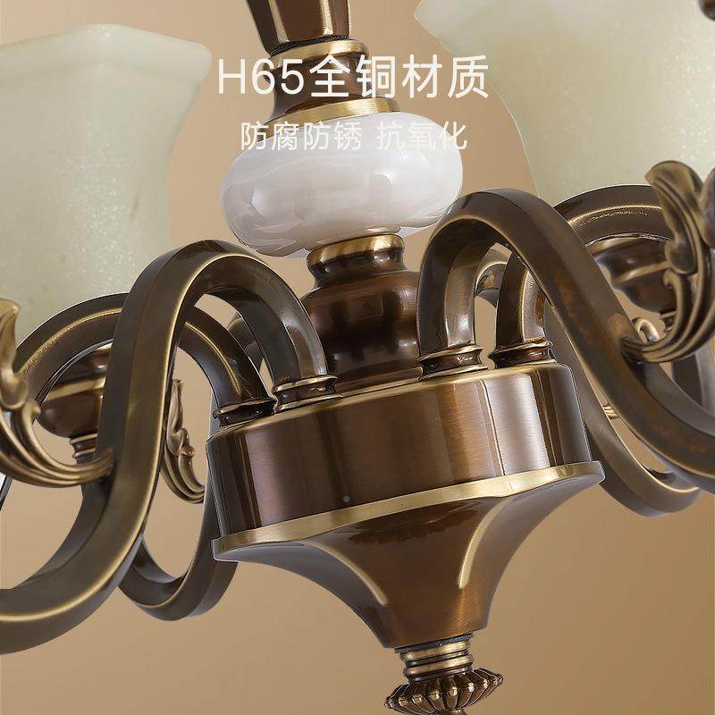 美式吊灯客厅灯简全铜厅灯大气复灯具约古餐卧室店欧式别墅酒灯具,家装灯饰光源,智能吊灯,淘宝优惠券,粉丝福利购,淘宝优惠卷