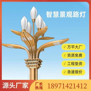市政广场景观灯兰花造型文创灯多功能智慧组合灯大型城市道路灯