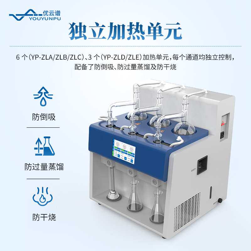 全自动蒸馏仪智能一体化蒸馏仪器3工位6工位蒸馏仪玻璃仪器套装