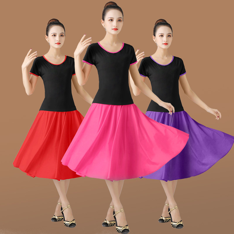 广场舞服装大妈跳舞套装中老年舞蹈短袖上衣半身裙裙子夏演出服女