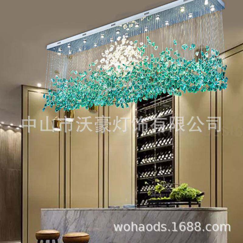 简约现代服装店玻璃石头吊灯创意个性艺术吧台水晶灯别墅工程灯具