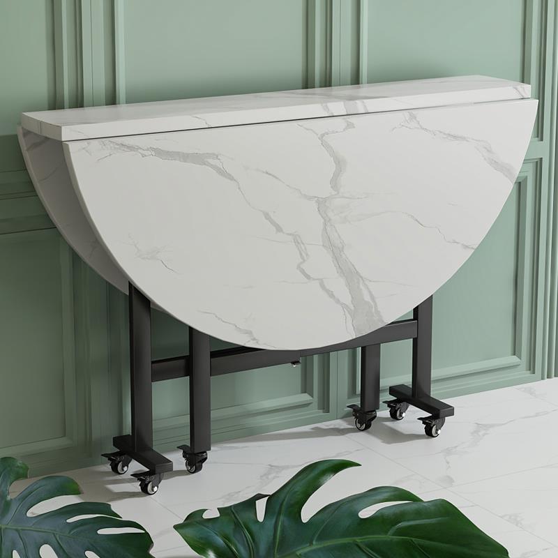 8V折叠桌简易餐桌小户型家用大圆桌多功能可折叠桌子移动出租房饭