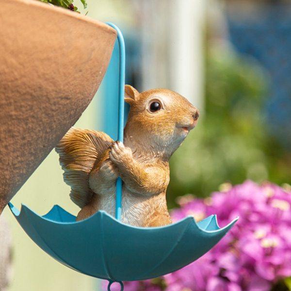 花园装饰 庭院摆件树脂松鼠摆件创意雨伞青蛙小动物园艺装饰摆件,家居饰品,户外/庭院摆件,淘宝优惠券,粉丝福利购,淘宝优惠卷