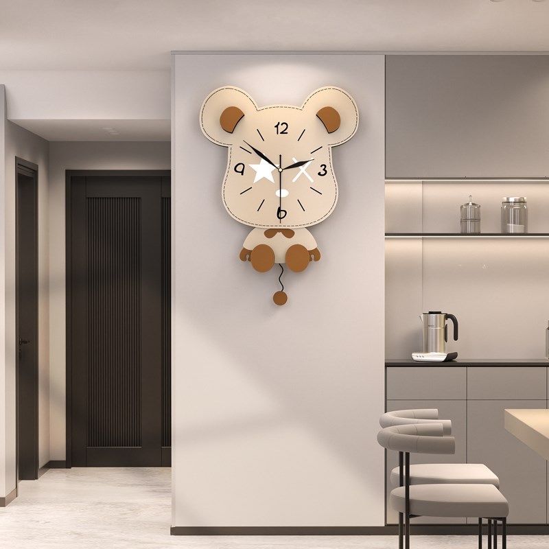 2024奶油风新款钟表挂钟客厅现代简约家用挂表Q时钟挂墙创意钟静