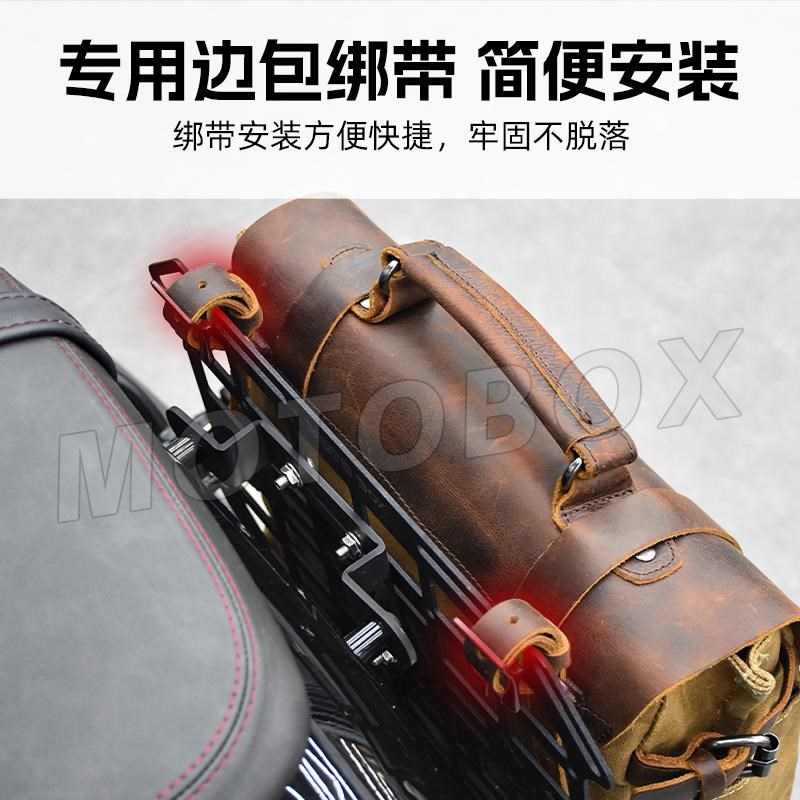 适用春风450clc改装复古帆布边包工具包K侧挂包战术挂板支架边架