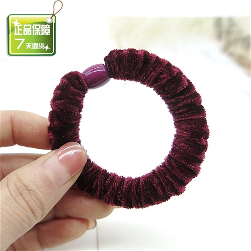 头绳高弹力黑色加粗橡皮筋耐用基础发圈扎M头发皮套马尾金丝绒发