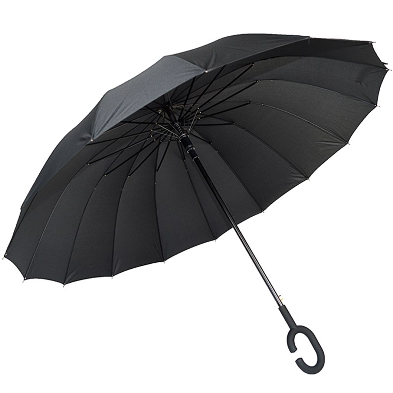 16骨免持式手柄超大双人自u动晴雨两用长柄伞广告伞定制logo礼品