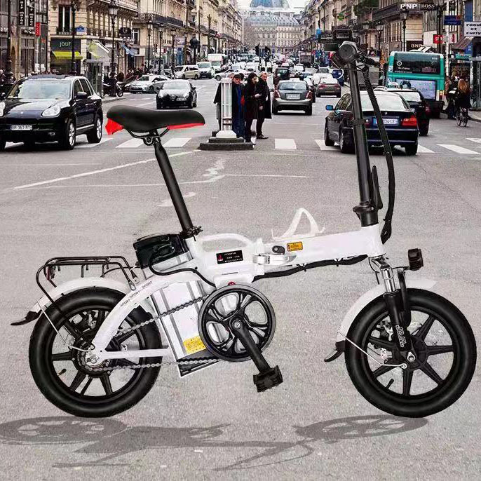 代步折叠自行车碟刹后衣架16 14寸代驾锂电动折叠自V行车V刹后货