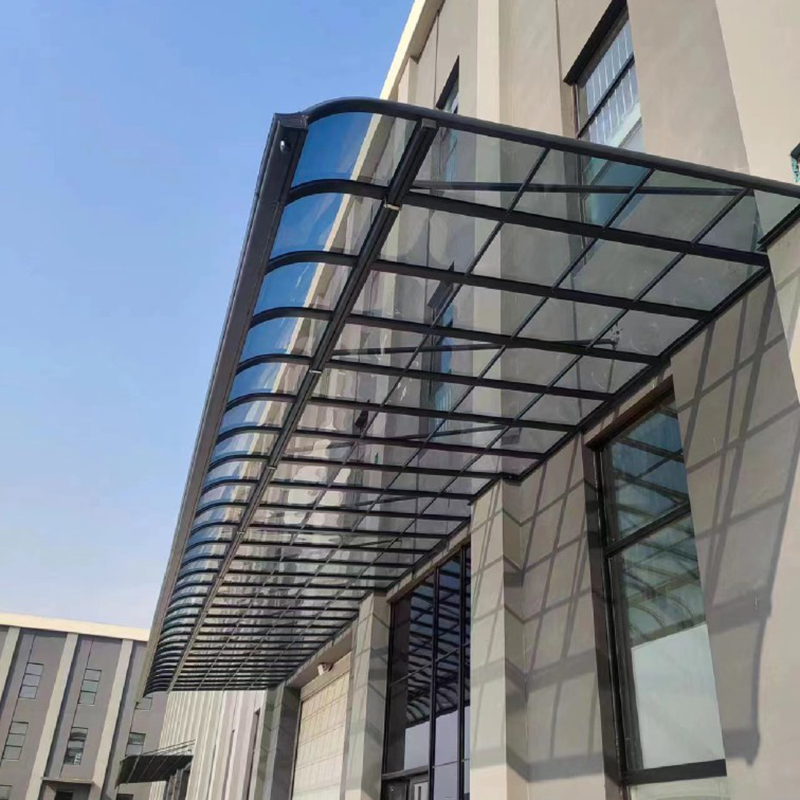 户外铝合金耐力板雨棚v阳台窗户透明雨棚别墅花园停车棚