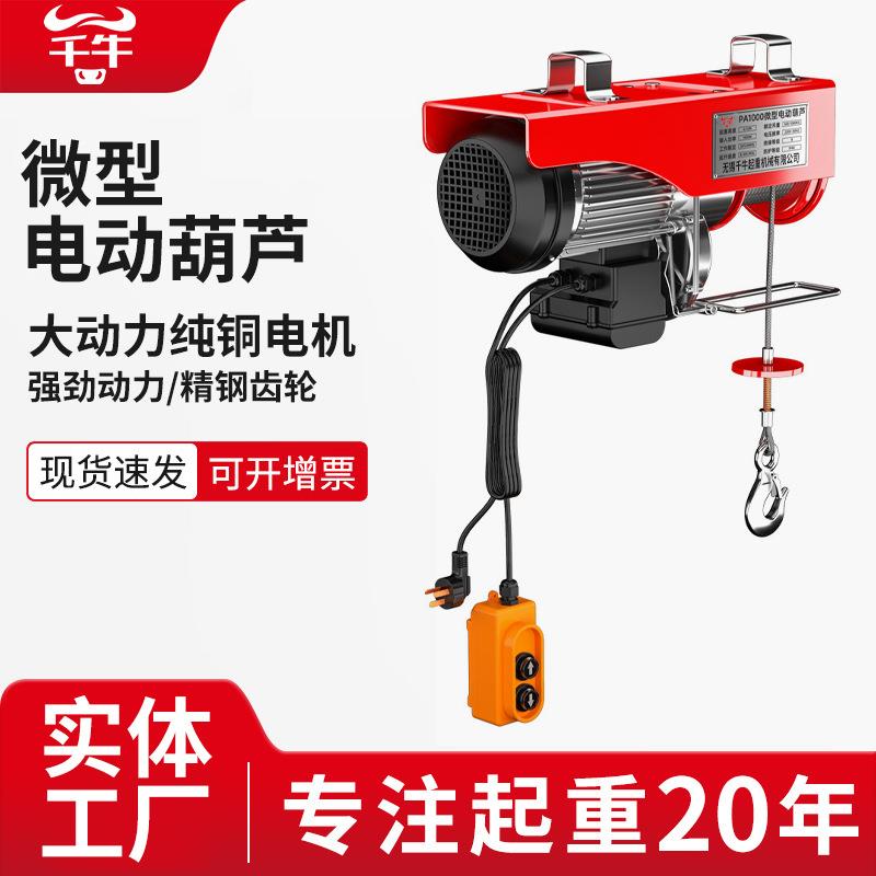 微型电动葫芦220V家用小型吊机跑车1吨提升机升降上料卷扬起重机