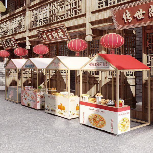 复古商业街景区游乐园移动售货摊位美食节啤酒节小吃摆摊棚架帐篷