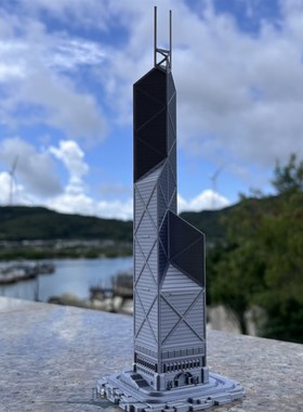 香港中银大厦模型香港地标建y筑摆件现代简约旅游礼品建筑工艺品