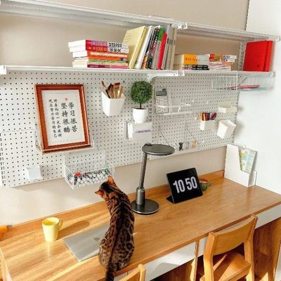 上墙款学生书架置物架货架洞洞板板书桌书架台面收纳架桌面置物架