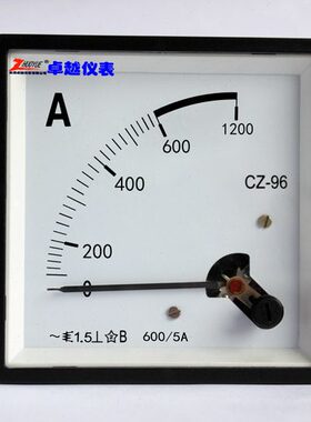 指针式方形交流电流测量仪表CZ-96-A  600A/5A 600/1A