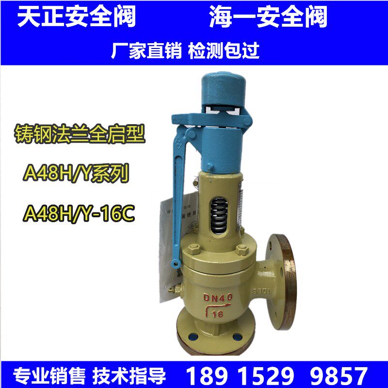 弹簧全启式 A48Y-16C中国永一天正罗浮安全阀铸钢带手柄蒸汽锅炉